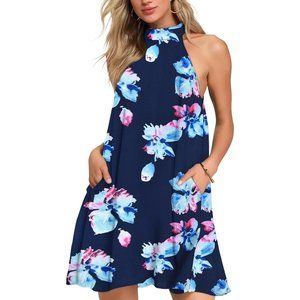 Womens Summer Dresses Halter Neck Sleeveless Casual Beach